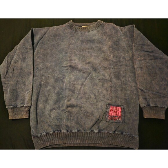 Vintage 90s Rare Air Gants Neon Graphic Sweatshirt | Made in Canada | Skate Rad - Picture 2 of 9